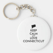 Aanpasbaar KEEP CALM en LIEFDE CONNECTICUT Sleutelhanger (Voorkant)