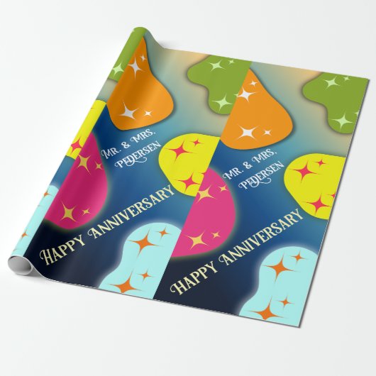 Aanpasbaar kleurrijk Abstract inpakpapier (Uitgerold)