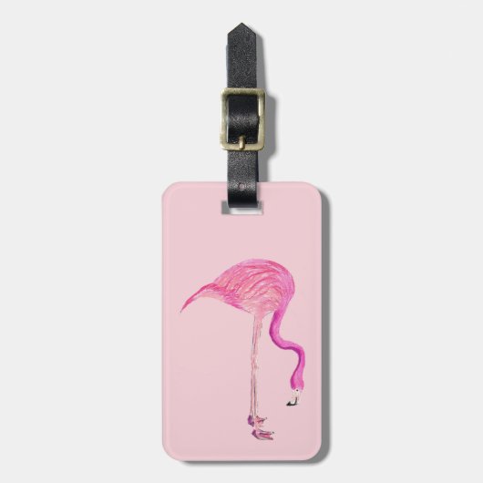 Aanpasbaar label met flamingo bagage bagagelabel (Voorkant verticaal)