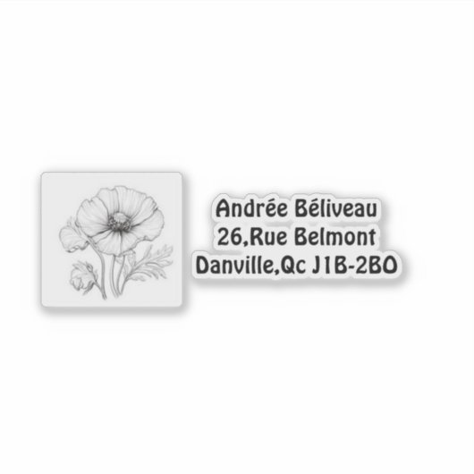 Aanpasbaar label voor papaverbloem (Voorkant)