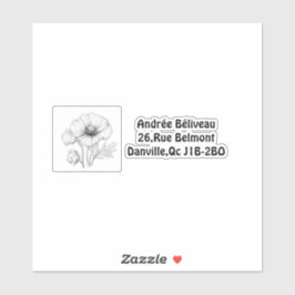 Aanpasbaar label voor papaverbloem