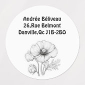 Aanpasbaar label voor papaverbloem (Design 1)