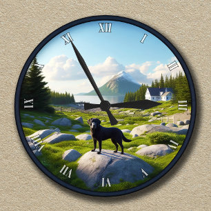 Aanpasbaar Labrador Retriever Landschapscene Ronde Klok