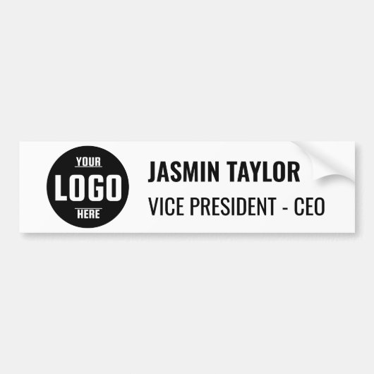 Aanpasbaar logo en functietitel | Modern minimalis Bumpersticker (Voorkant)