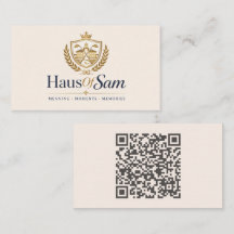 Aanpasbaar logo en QR-code Zachte warme ivoor