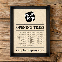 Aanpasbaar Logo En Tekst Bedrijfsopeningsuren Perfect Poster