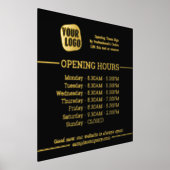 Aanpasbaar Logo En Tekst Openingstijden Bedrijf Folie Afdrukken (Laagn)