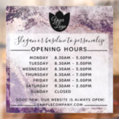 Aanpasbaar logo en tekst openingsuren bedrijf raamsticker (Vel 2)