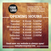 Aanpasbaar logo en tekst openingsuren bedrijf raamsticker (Vel 3)