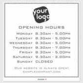Aanpasbaar logo en tekst Zakelijke openingstijden  Sticker (Vel)