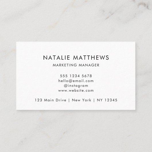 Aanpasbaar logo | Minimalistisch zakelijk professi Visitekaartje (Achterkant)