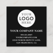 Aanpasbaar Logo Professioneel QR-code Zwart Vierkante Visitekaartje (Voorkant)