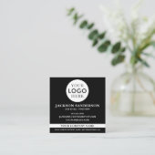 Aanpasbaar Logo Professionele Zwarte QR-code Vierkante Visitekaartje (Staand voorkant)