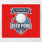Aanpasbaar Logo Toernooi Beer Pong Bier Etiket (Enkel label)