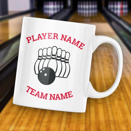 Aanpasbaar Logo voor Bowlingteam Koffiemok