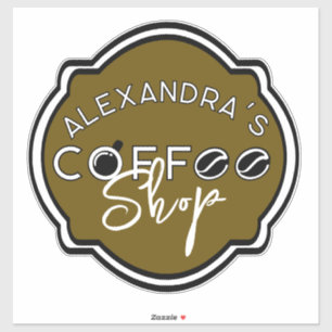 Aanpasbaar logo voor coffeeshop voor bedrijf / thu sticker