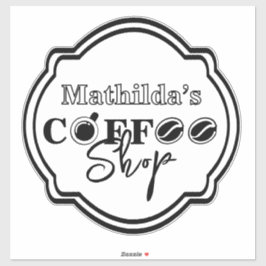 Aanpasbaar logo voor coffeeshop voor bedrijf / thu sticker