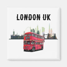 Aanpasbaar London Skyscape Red Bus Souvenir