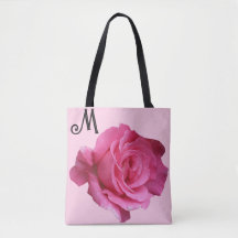 Aanpasbaar M monogram  roze rose bloemen