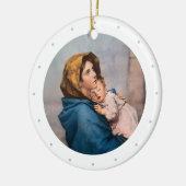 Aanpasbaar Maria Kerstmis Keramisch Ornament (Links)
