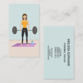Aanpasbaar meisje deadlift illustratie persoonlijk visitekaartje (Voorkant / Achterkant)