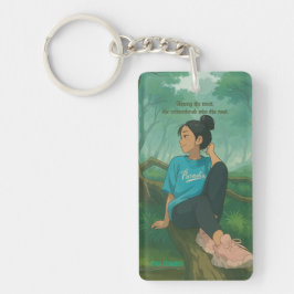 Aanpasbaar Meisje Met Quote Sleutelhanger