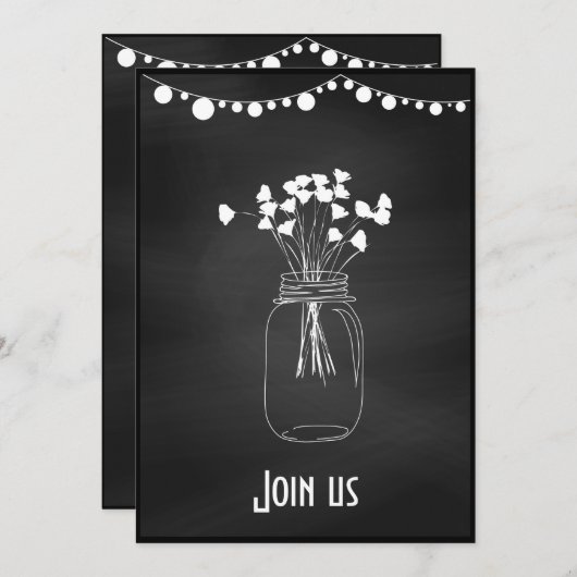 Aanpasbaar modern schoolbord bruiloft kaart (Voorkant / Achterkant)