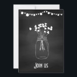 Aanpasbaar modern schoolbord bruiloft kaart<br><div class="desc">Trendy schoolbord metsonteglazen bruiloft uitnodiging aanpasbaar aan uw evenement details.</div>