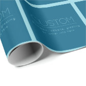 Aanpasbaar Moderne Tekst | Oceaan & Robins-ei Blau Cadeaupapier (Rol Hoek)