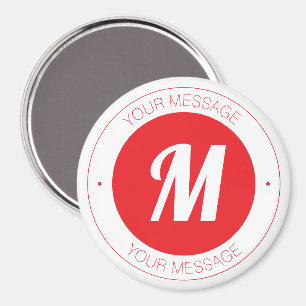 Aanpasbaar monogram & cirkelvormige tekstsjabloon magneet