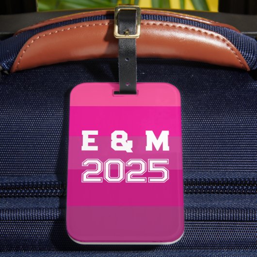 "Aanpasbaar monogram en jaren Bagagelabel (Voorkant Insitu 2)