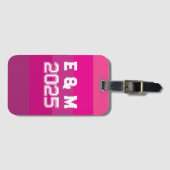 "Aanpasbaar monogram en jaren Bagagelabel (Voorkant (horizontaal))