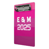 "Aanpasbaar monogram en jaren Mini Klembord (Angled2)