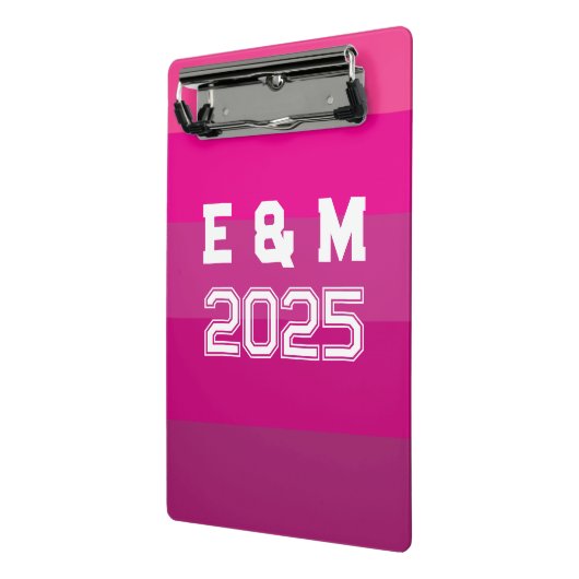 "Aanpasbaar monogram en jaren Mini Klembord (Angled2)