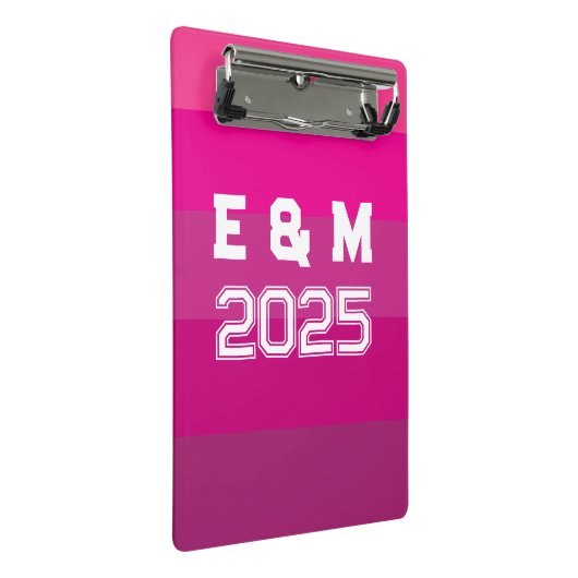 "Aanpasbaar monogram en jaren Mini Klembord (Schuin)