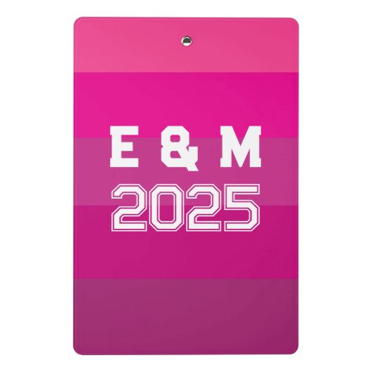 "Aanpasbaar monogram en jaren Mini Klembord (Achterkant)