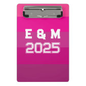 "Aanpasbaar monogram en jaren Mini Klembord (Voorkant)