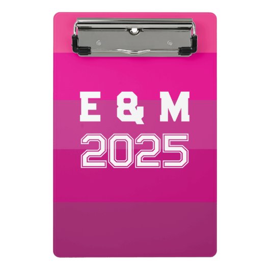 "Aanpasbaar monogram en jaren Mini Klembord (Voorkant)