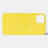 Aanpasbaar monogram helder geel 3D blokken Case-Mate iPhone Case (Achterkant (horizontaal))