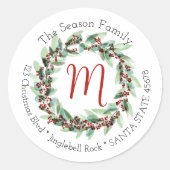 Aanpasbaar Monogram Label Kerstmis (Voorkant)