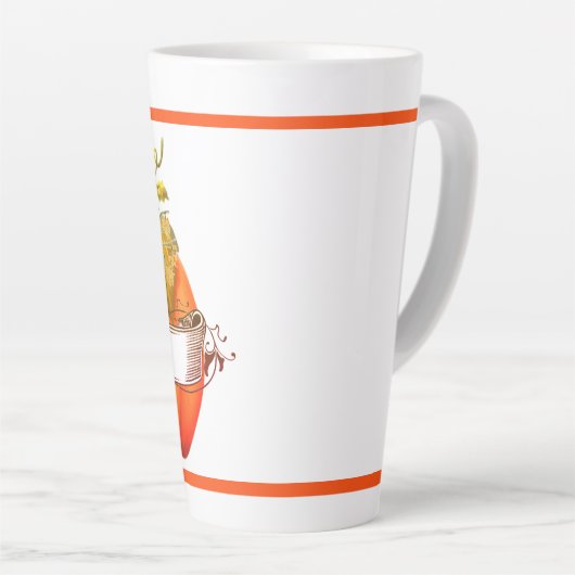 Aanpasbaar najaar pompoen latte mok (Rechterhoek)