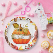 Aanpasbaar najaar pompoen papieren bordje (Feest)