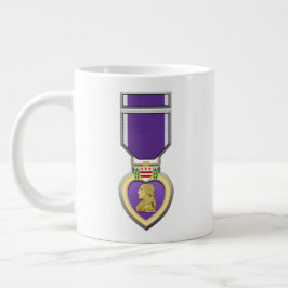 Aanpasbaar Paarse Hart-medaille 20oz Grote Koffiekop