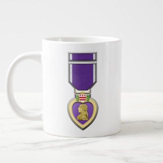 Aanpasbaar Paarse Hart-medaille 20oz Grote Koffiekop