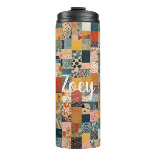 Aanpasbaar Patchwork Patroon Thermosbeker