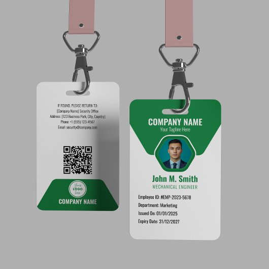 Aanpasbaar personeels-ID-badge Groen Badge