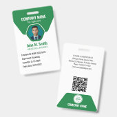 Aanpasbaar personeels-ID-badge Groen Badge (Voor- en achterkant)