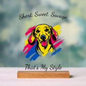 Aanpasbaar Pop Art Dachshund ontwerp Acryl Bord (Neutraal)
