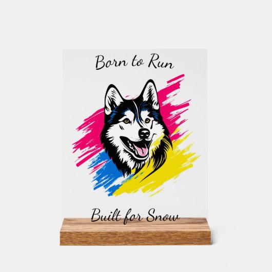 Aanpasbaar Pop Art Husky-ontwerp Acryl Bord (Voorkant)