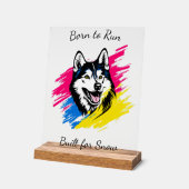 Aanpasbaar Pop Art Husky-ontwerp Acryl Bord (Hoek)